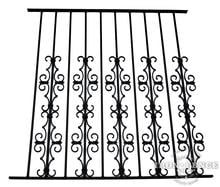 50in Tall Wrought Iron Pool Fence in Traditional Grade with Stacked Guardian Decorations