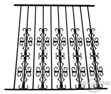 50in Tall Wrought Iron Pool Fence in Traditional Grade with Stacked Guardian Decorations