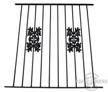 50in Tall Wrought Iron Pool Fence in Traditional Grade with Oak Decorations