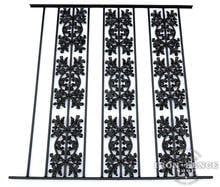 50in Tall Wrought Iron Pool Fence in Traditional Grade with Stacked Oak Decorations