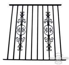 50in Tall Pool Style Wrought Iron Fence in Signature Grade with Stacked Cape Cod and Butterfly Add-on Decorations