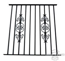 50in Tall Pool Style Wrought Iron Fence in Signature Grade with Stacked Cape Cod Add-on Decorations