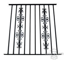50in Tall Pool Style Wrought Iron Fence in Signature Grade with Stacked Guardian and Butterfly Add-on Decorations