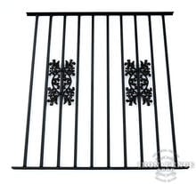 50in Tall Pool Style Wrought Iron Fence with Oak Add-on Decorations