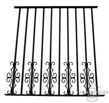 50in Tall Pool Style Wrought Iron Fence in Signature Grade with Guardian Add-on Decorations Acting as a Puppy Picket Dog Barrier