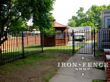 5 Foot Tall Wrought Iron Fence and Arched Gate in Classic Style Signature Grade