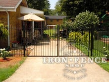 5ft Tall by 10ft Wide Wrought Iron Double Gate Used to Convert a Driveway to a Partial Patio