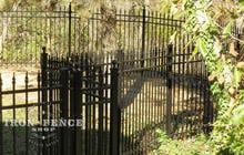 Aluminum Fence Curved and Angled Around a Backyard (5ft Classic Style in Traditional Grade)