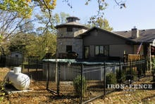 5ft Tall Aluminum Fence in Classic Style and Traditional Grade Installed Around a Pool 
