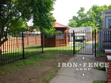 5 Foot Tall x 4 Foot Wide Arched Wrought Iron Walk Gate and Fence in Signature Grade Classic Style