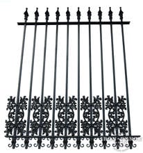 5 Foot Tall Classic Style Signature Grade Wrought Iron Fence with Oak and Butterfly Add-on Decorations Acting as a Puppy Picket Dog Barrier