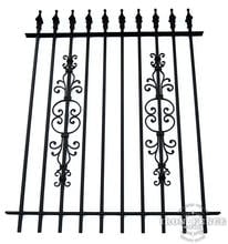 5 Foot Tall Classic Style Signature Grade Wrought Iron Fence with Stacked Cape Cod and Butterfly Add-on Decorations