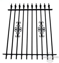 5 Foot Tall Classic Style Signature Grade Wrought Iron Fence with Guardian Add-on Decorations