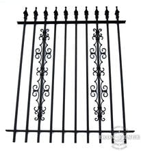 5 Foot Tall Classic Style Signature Grade Wrought Iron Fence with Stacked Guardian and Butterfly Add-on Decorations