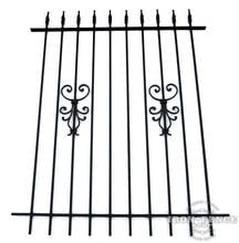 5ft Tall Wrought Iron Fence in Traditional Grade with Cape Cod Add-on Decorations