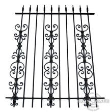5ft Tall Wrought Iron Fence in Traditional Grade with Stacked Cape Cod And Butterfly Add-on Decorations
