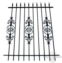 5ft Tall Wrought Iron Fence in Traditional Grade with Stacked Cape Cod Add-on Decorations