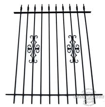5ft Tall Wrought Iron Fence in Traditional Grade with Guardian Add-on Decorations