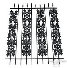 5ft Tall Wrought Iron Fence in Traditional Grade 4 Stacked Rows of Oak Add-on Decorations