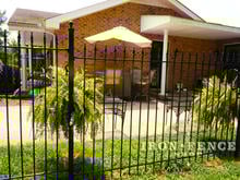 5ft Tall Traditional Grade Iron Fence Installed Along a Driveway (Style #1: Classic)