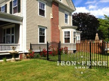 5ft Tall Signature Grade Wrought Iron Fence and Arched Walk Gate