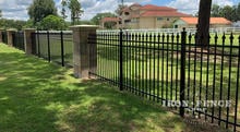 5ft Tall Signature Grade Infinity Aluminum Fence Installed with Columns and Posts