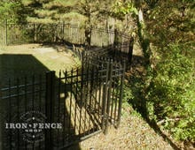 5ft Tall Classic Style Aluminum Fence Angled Around Landscaping with Swivel Brackets