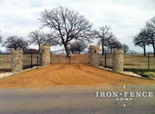 5ft Tall Wrought Iron Fence in Classic Style with Rings Puppy Picket Style Iron Driveway Gate