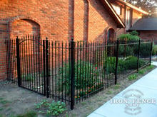 Small Garden Enclosure Using Our Traditional Grade 5ft Tall Wrought Iron Arch Gate and Fence 