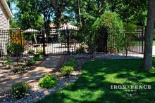 6ft Tall Signature Grade Aluminum Fence and 6x5 Gate Over Walkway (Style #1 Classic)