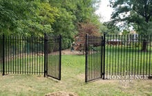 6ft Tall x 8ft Wide Iron Double Gate with Matching Fence in Classic Style 