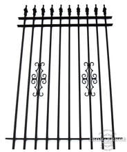 6 Foot Tall Classic Style Signature Grade Wrought Iron Fence with Guardian Add-on Decorations