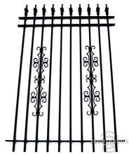 6 Foot Tall Classic Style Signature Grade Wrought Iron Fence with Stacked Guardian Add-on Decorations