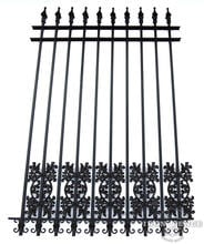 6 Foot Tall Classic Style Signature Grade Wrought Iron Fence with Oak and Butterfly Add-on Decorations Acting as a Puppy Picket Dog Barrier
