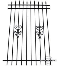 6ft Tall Classic Style Wrought Iron Fence in Traditional Grade with Cape Cod Add-On Decorations