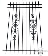 6ft Tall Classic Style Wrought Iron Fence in Traditional Grade with Stacked Cape Cod and Butterfly Add-On Decorations