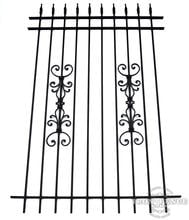 6ft Tall Classic Style Wrought Iron Fence in Traditional Grade with Stacked Cape Cod Add-On Decorations