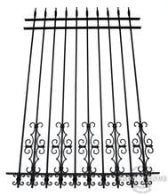 6ft Tall Classic Style Wrought Iron Fence in Traditional Grade with Guardian and Butterfly Add-On Decorations Acting as a Puppy Picket Dog Barrier