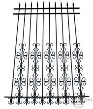 6ft Tall Classic Style Wrought Iron Fence in Traditional Grade with Stacked Guardian and Butterfly Add-On Decorations