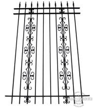 6ft Tall Classic Style Wrought Iron Fence in Traditional Grade with Stacked Guardian and Butterfly Add-On Decorations