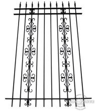 6ft Tall Classic Style Wrought Iron Fence in Traditional Grade with Stacked Guardian and Butterfly Add-On Decorations