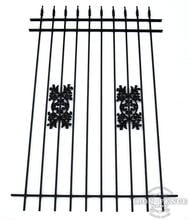 6ft Tall Classic Style Wrought Iron Fence in Traditional Grade with Oak Add-On Decorations