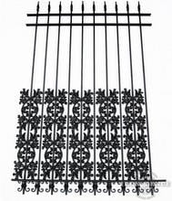 6ft Tall Classic Style Wrought Iron Fence in Traditional Grade with Stacked Oak And Butterfly Add-On Decorations Acting as a Puppy Picket Dog Barrier