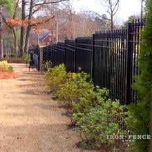 Wrought Iron Fence 'Stair Stepped' to Follow Yard Grade (6ft Tall in Signature Grade)
