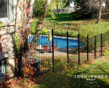 Wrought Iron Fence (6ft Classic Style inTraditional Grade) 'Stair Stepped' to Follow a Hill