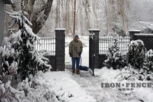 3ft Tall Wrought Iron Fence (Traditional Grade) Installed on a Stone Wall