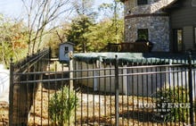 Aluminum Fence in Classic Style and Traditional Grade Installed Around a Pool (5ft Tall)