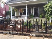 3ft Tall Classic Style Iron Fence and Arched Gate with Oak Add-on Decorations