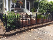 3ft Tall Classic Style Stronghold Iron Fence with Oak Decorations