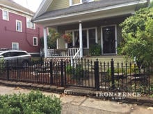 3ft Tall Signature Grade Classic Iron Fence and Arched Gate with Add-on Decorations
